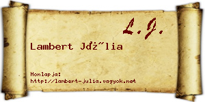 Lambert Júlia névjegykártya